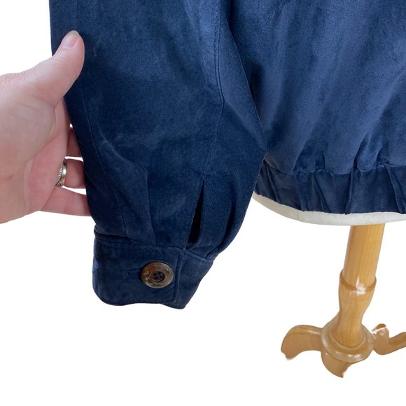 Vintage Abercrombie & Fitch Suede Aviator Military Jacket Blue 70s USA Made-L - Picture 6 of 14